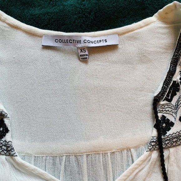 Collective Concepts White Embroidered Peasant Blouse - Picture 6 of 6
